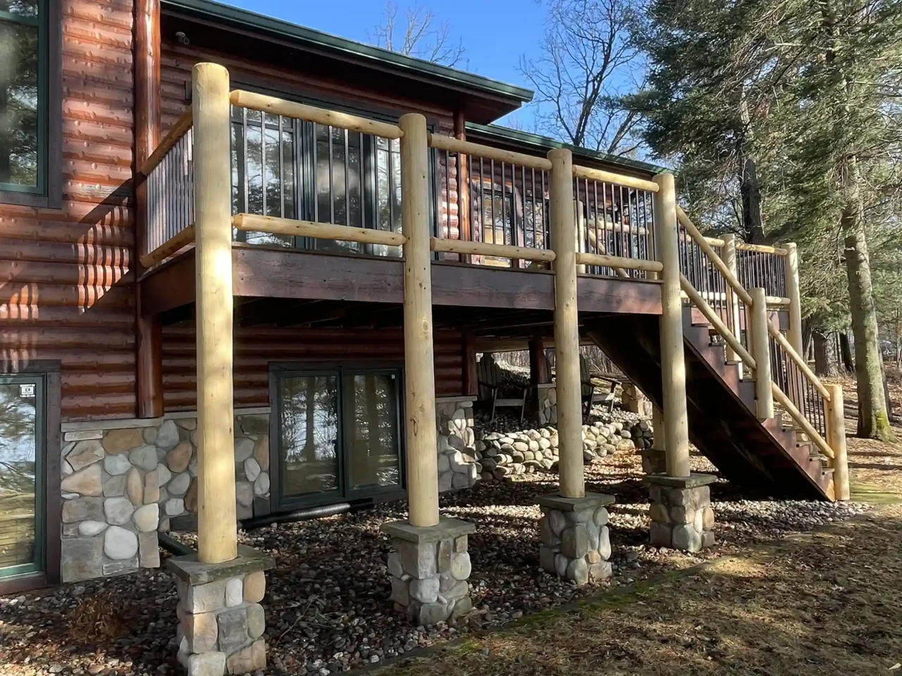 Log Railings vs Traditional Wood Railings